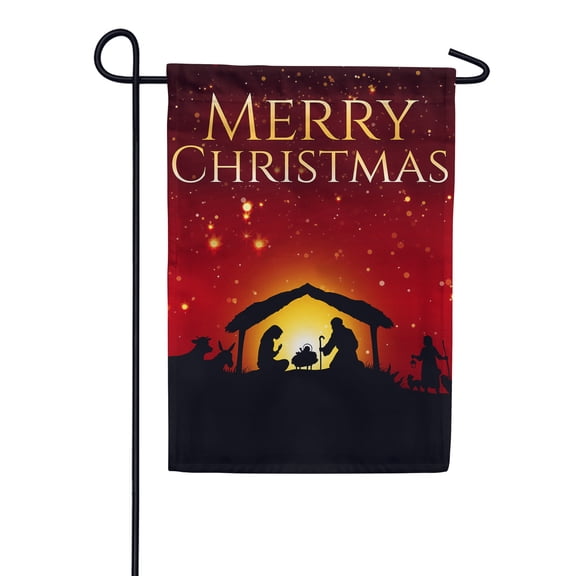 America Forever Merry Christmas Holy Nativity Garden Flag 12.5 x 18 Inch Double Sided Outdoor Yard Decorative Holiday Star of Bethlehem Jesus Birth Wise Men Holy Night Garden Flag