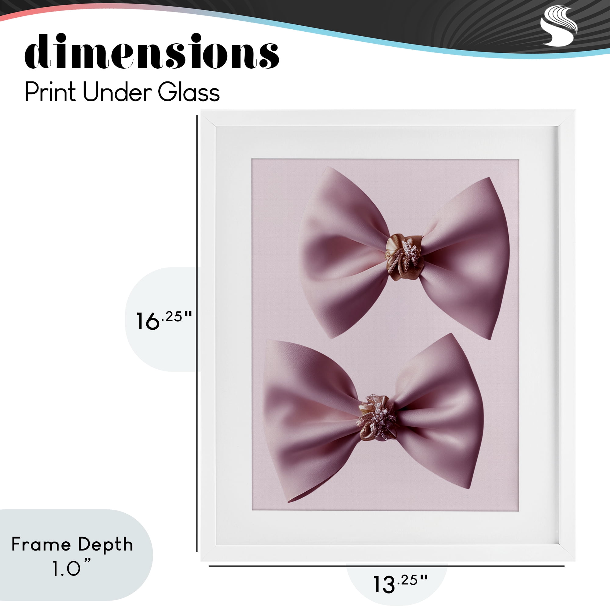 Stupell Industries Elegant Bows with Glam Details White Framed Print Under Glass, design by Jesse Keith