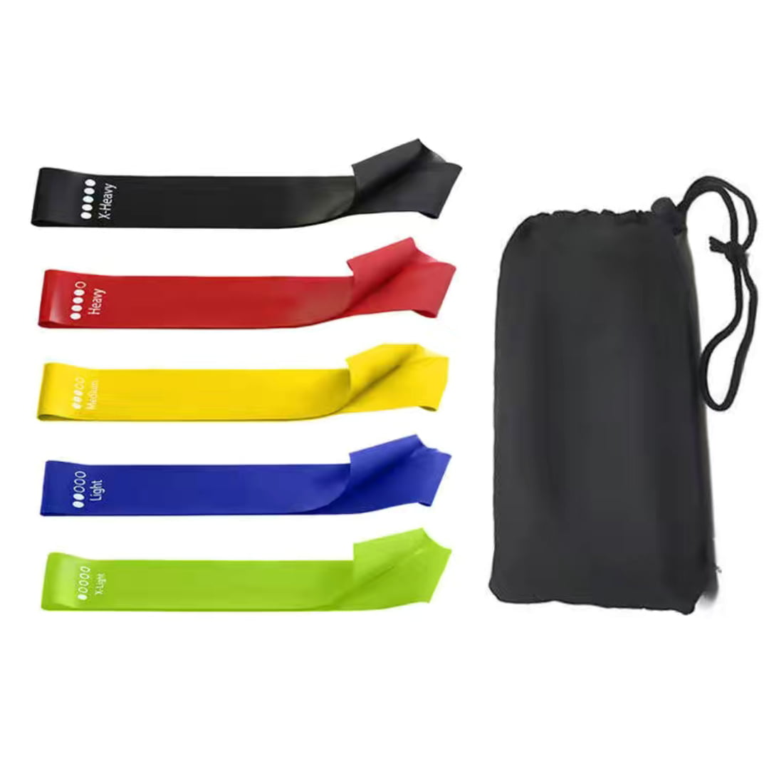 LFRIO Resistance Loop Exercise Bands with Instruction Guide and Carry Bag Set of 5 