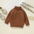 thumbnail image 5 of Glisme Knit Sweater For Girls Baby Knit Cable Turtleneck Soft Thermal Toddler High Children'S Sweaters Leisure Top Clothes Coffee , 0-3 Months, 5 of 9