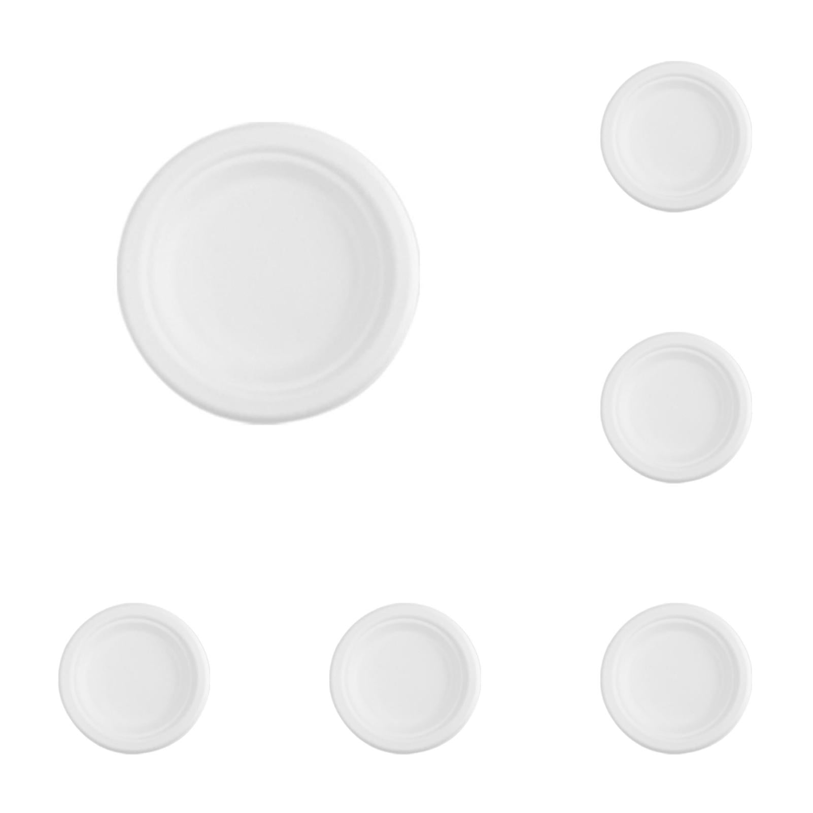 HCTSHG Disposable Disc Tableware, 6 Inch Paper Plate, Disposable Pulp Plate, Dessert Plates, Biodegradable Eco-Friendly Sugarcane, Bulk Nature, Compostable Plates, Party Plates