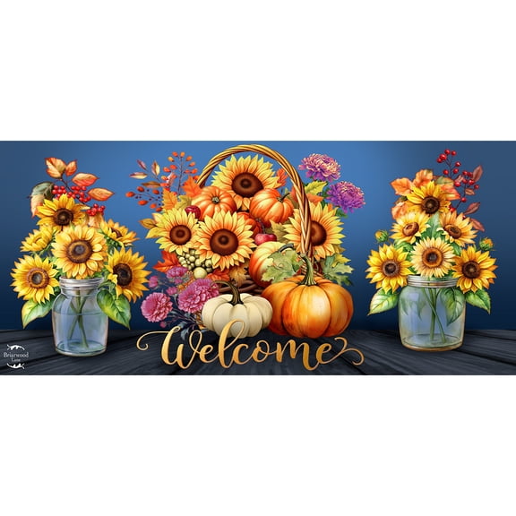 Briarwood Lane Fall Fall Basket Mini Mat 22x10 Indoor Outdoor For Fall Doormat