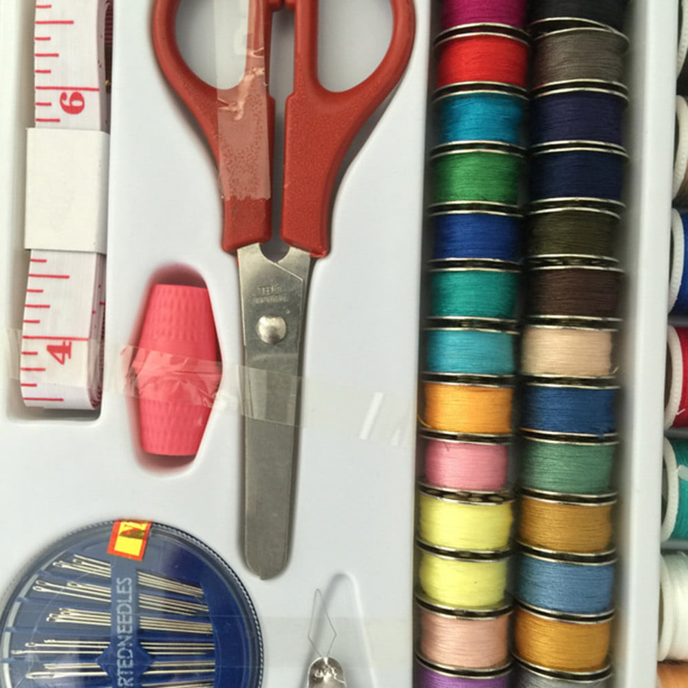 2019 Threader Needle Thread Tape Measure Scissor Thimble Storage Box Sewing Kits 