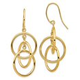 thumbnail image 4 of 14K Yellow Gold Polished Circles Dangle Earrings, 4 of 7