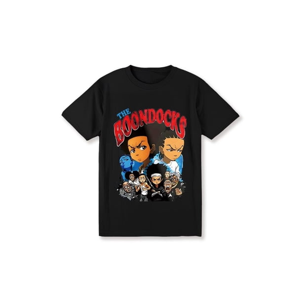 The Boondocks Couple Matching Graphic Tees: Nostalgic Vintage Crewneck Casual Streetwear Everyday Wardrobe Essential For Women For Men [180G 100% cotton, lightweight and breathable, soft and comforta
