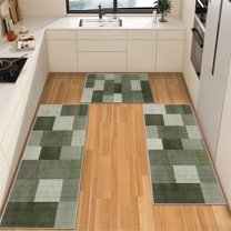 IsecretJoy Washable Kitchen Rugs Sets of 3, Non Slip Kitchen Mats for Floor Waterproof & Stain Resistant Runner Rug for Kitchen, Laundry Room, Hallway