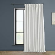 HPD Half Price Drapes Pillow White Heritage Plush Velvet Extra Wide Room Darkening Curtains for Bedroom & Living Room Curtains (1 Panel), Window Curtains 84 inches long, 100W X 84L