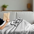 thumbnail image 3 of Romantic Soft Flannel Fleece Blanket, You Are Loved Hand Drawn Style Phrase in a Heart Shape with Stars and Little Dots, Cozy Plush for Indoor and Outdoor Use, 50" x 60", Black White, by Ambesonne, 3 of 5