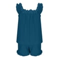 thumbnail image 5 of ShomPort Pajama for Women 2 Piece Ruffle Soft Tank Top and Shorts Summer Home Sleep Sets, 5 of 6