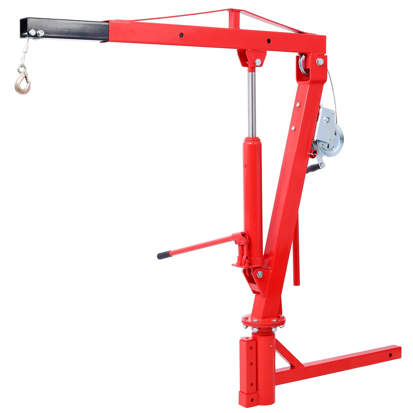 500LB Hydraulic Truck Crane, 2" Hitch Mounted PWC/Engine Hoist with Adjustable Boom (39.5"-54") for Loading Docks & Trailers