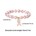 thumbnail image 3 of Breast Cancer Bracelets Beads Ribbon Charm Bracelet for Women Flower Vintage Breast Awareness Accessories Stretch Handmade Bracelet, 3 of 6