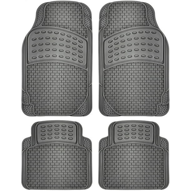 OxGord Car Floor Mats Ridged Rubber Full Set Universal Fit (4 Piece ...