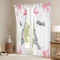 thumbnail image 3 of Homewish Paris Black Out Curtains,Eiffel Tower Curtains Pack of 2 (42x63 Each),Pink White Bedroom Curtains For Girls Kids,Microfiber Bedroom Decor, 3 of 6