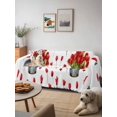 thumbnail image 6 of Red Tulip Flowers Couch Cover, Spring Floral Vintage Drum Rustic Sofa Cover Blanket for Loveseat Couches, Sectional Sofa Slipcover Furniture Protector for Living Room Bedroom 71''x118'', 6 of 8