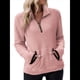 thumbnail image 2 of Sudadera Informal de con Cremallera de un Cuarto para Mujer, Larga, Ligera, Suave y Afelpada, con Bolsillos. Rosa S, 2 of 9