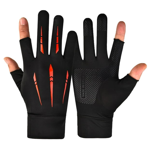 Guantes de mujer de dos dedos de seda de hielo transpirables Guantes de mujer