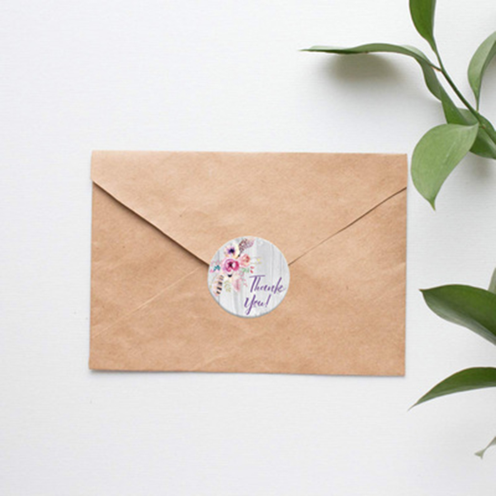 500Pcs//Roll 12 Styles Round Thank You Stickers Wedding Gift Packaging Seal Label
