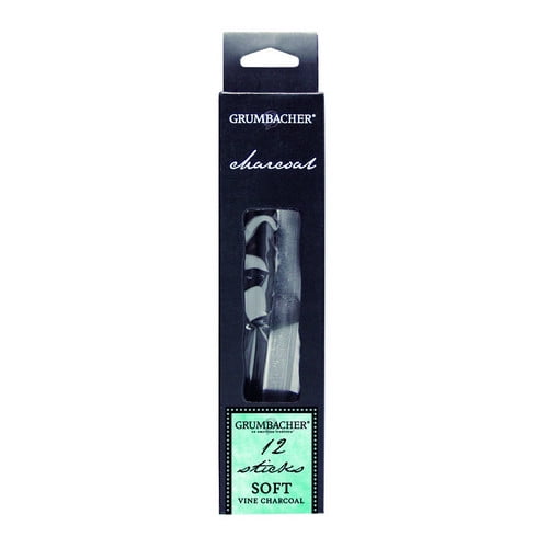 Grumbacher Vine Charcoal Soft, 12/Pkg