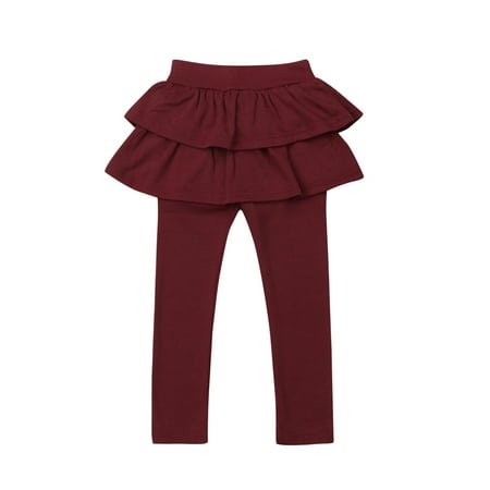 

2-8T New Fashion Girl Pants Pure Color Ruffle Sports Leggings for Kid Girls Pants Kids Leggings Sport Trousers Outwear