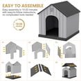 thumbnail image 2 of Bifanuo Large Dog House, PP Material Indoor Outdoor with Windows for Medium Large Dogs, Weatherproof Puppy Shelter with Elevated Floor & Air Vents, Easy Clean and Assemble (Black, 36.2"L×38"W×38"H), 2 of 7