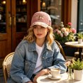thumbnail image 3 of Hats for Garden Morning Cap, Hummingbird Floral Embroidery Botanical Cottagecore Hat Adjustable Baseball Caps Gift for Men Women (21.7-23.6'' Adjustable, Pink), 3 of 7