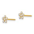 thumbnail image 2 of Inverness 14k April Crystal Birthstone Flower Earrings, 2 of 4