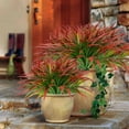 thumbnail image 6 of Lyacmy 6Pcs Artificial Grass Fake Plants 17.3in Outdoor Plastic Plants UV Resistant Greenery Fake Grass for Home Window Garden Office Patio Hanging Planter Pathway Front Porch Decor Red, 6 of 8