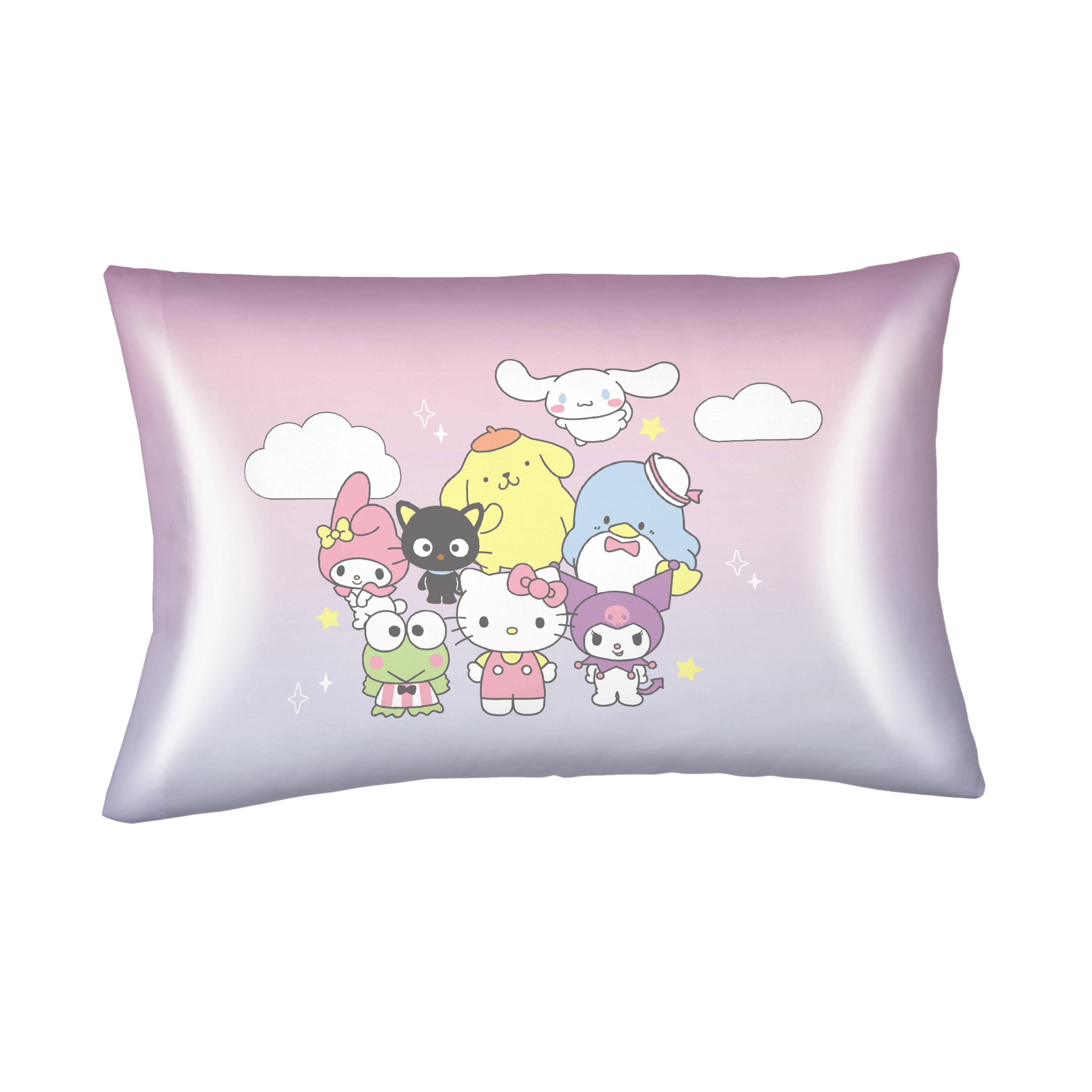 Hello Kitty and Friends Pink White Reversible Silky Satin Pillowcase, Standard Size, 2-Pack