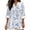 Blue Cat Butterfly Flower Leaves, variant on Blue Wave Swirl Print Womens Long Sleeve Tops V Neck Cotton Linen Work Blouse Shirts for Women Business Casual 2026 Side Slit Spring Fall Outfits, Size M
