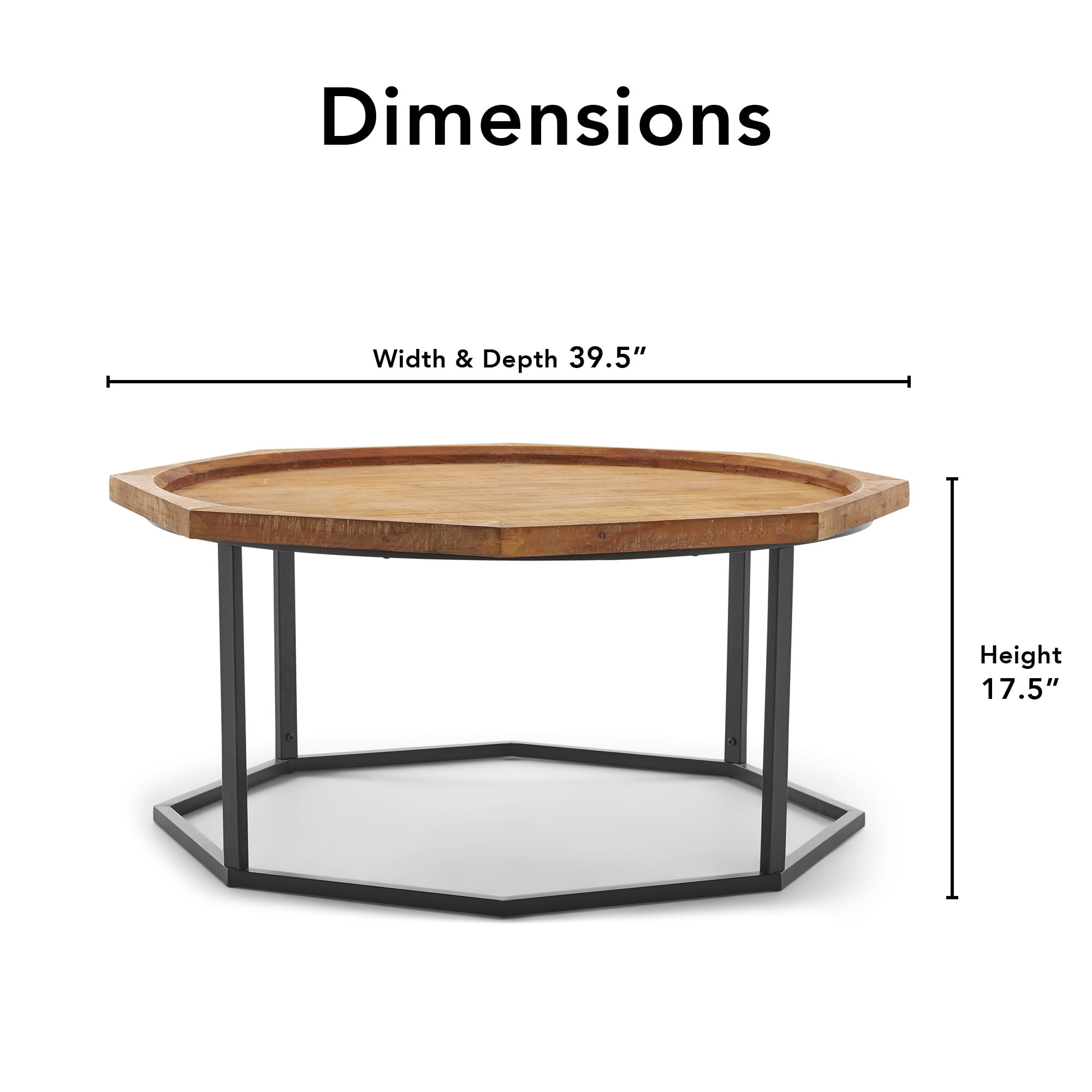 Finch Grayson Wood and Metal Coffee Table, Natural