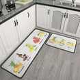 thumbnail image 2 of Fruit Kitchen Rugs Include Pineapple Lemon Banana Grape Watermelon Five Patterns Decor Set of 2s Set Fruit Kitchen Mat Washable Runner Rug 17"x47"+17"x23", 2 of 5