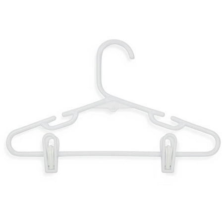 Honey-Can-Do HNG-01329 Kid's Tubular Hanger with Clips and Dress Notches, 3-Pack, White