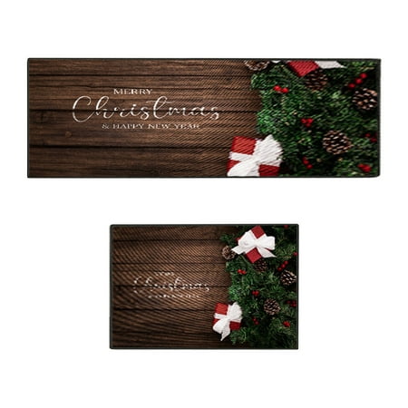 

Dengmore 2 Pcs Christmas Kitchen Rugs and Mats for Floor Merry Christmas Non-Slip Backing Mat Kitchen Decor Kitchen Rug Christmas Decoration