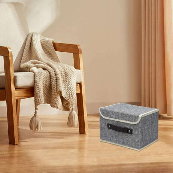 Foldable Fabric Storage Box Gray Small Size: 26 * 20 * 17Cm Storage Case Color:B Material:Cloth