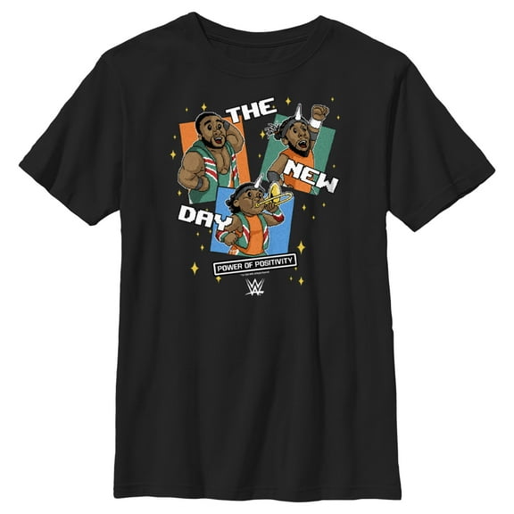 Boy's WWE The New Day Animated Graphic Tee Black Medium