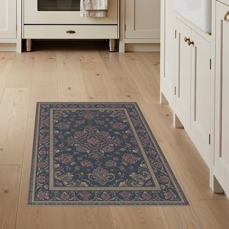 ODIKA Mauve Tracery Medallion Allover Print Classic Ornamental Framework Non-Slip Chair-Friendly for Home Office Hallway Laundry Room