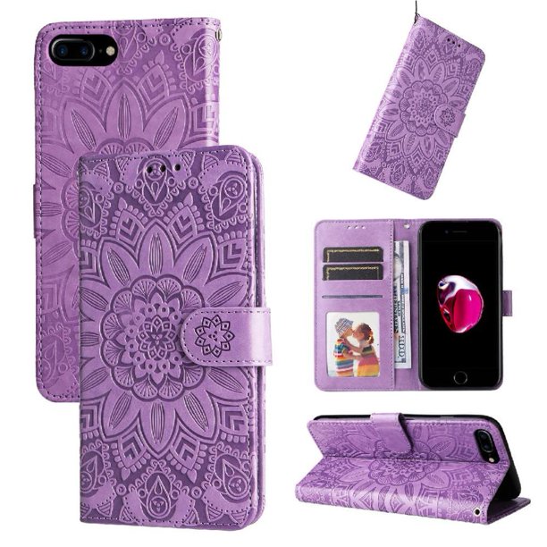Funda tipo cartera GANGXUN para iPhone SE 2020 , diseño girasol, cuero PU, soporte, cierre magnético, tarjetero