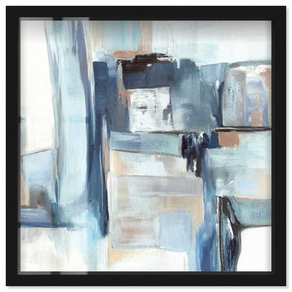 Eternal Abstract Shadowbox Print Coastal Wall Decor by Art Remedy, Black Frame, 12 x 12