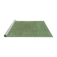 thumbnail image 2 of Ahgly Company Machine Washable Indoor Square Abstract Turquoise Blue Modern Area Rugs, 5' Square, 2 of 4