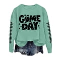 thumbnail image 3 of TINZ Ensemble Décontracté pour Femmes Col Rond Rugby Jour de Match Imprimé Chandail à Capuchon Chandail Blouse et Pantalon Chandails en Molleton Col Entonnoir Femmes, 3 of 3