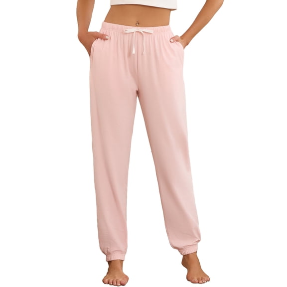 EK4YDNDS Womens Pajama Pants, Soft Lightweight Lounge PJ Bottoms with Pockets,(Light Pink,M)