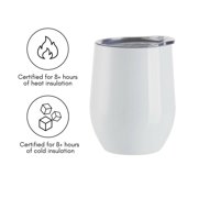 Craft Express 6 Pack 12 oz Glitter Sparkling Stainless Steel Stemless Sublimation Cups