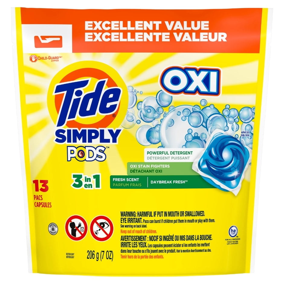 Tide Simply PODS + Oxi Daybreak Fresh Laundry Detergent Pacs (Pack 3) - 39 Count