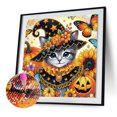 thumbnail image 3 of 5D DIY Con Forma Especial Parcial Arte Gato Halloween 40x40cm, 3 of 7