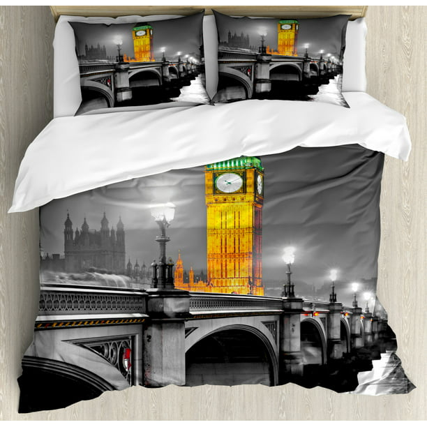 London Duvet Cover Set Queen Size The, Yellow And Grey Bedding Sets Uk