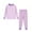 Purple, variant on Mikilon Kids Thermal Underwear Sets Size 2-12 Years Patchwork Color Round Neck Long Sleeve Undershirts Elastic Waist Loose Pants