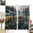 thumbnail image 2 of Retro Fishing Curtains Vintage Rustic Cabin Forest Nature Art Fisherman Blackout Window Treatment for Bedroom Living Room Decor Window Drapes 84" W X 84" L, 2 of 7