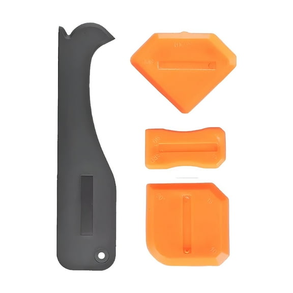 ACDANC 5in1 Silicone Scraper Remover Caulk Finisher Sealant Nozzle Scraper Sets Multifunctional Grout Remover Spatula Caulking Tool Kit (Yellow squeegee)