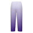 thumbnail image 5 of Fiaer,Womens Plus Size Capri Palazzo Trouser for Vacation Beach Daily,Women's Loose Fit Printed Trendy Pants,Ladies Stretch High Waist Running Hiking Joggers with Pockets Purple XL, 5 of 5
