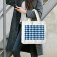 thumbnail image 7 of Salouo Blue Squares for Plush Underarm Bag,Soft Tote Bag Ladies Fluffy Shoulder Bag Women Furry Tote Bag Plush Handbag for Autumn and Winter, 7 of 7